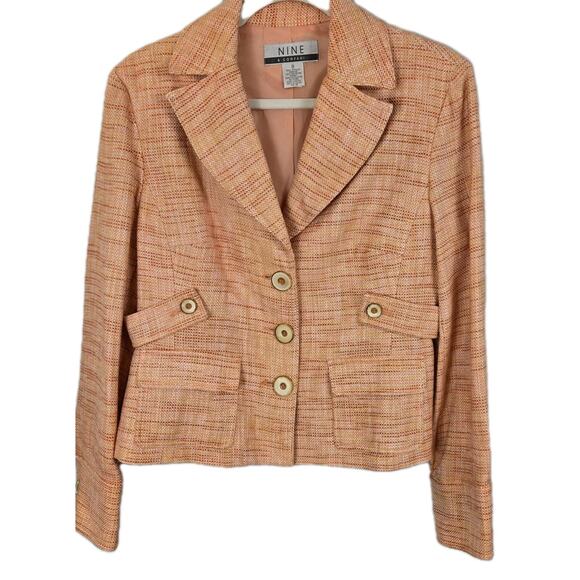 Nine & Company 'Tequila Sun' Melon 3-Button Tweed Suit Jacket 8 Schoolgirl NWT - Picture 1 of 8